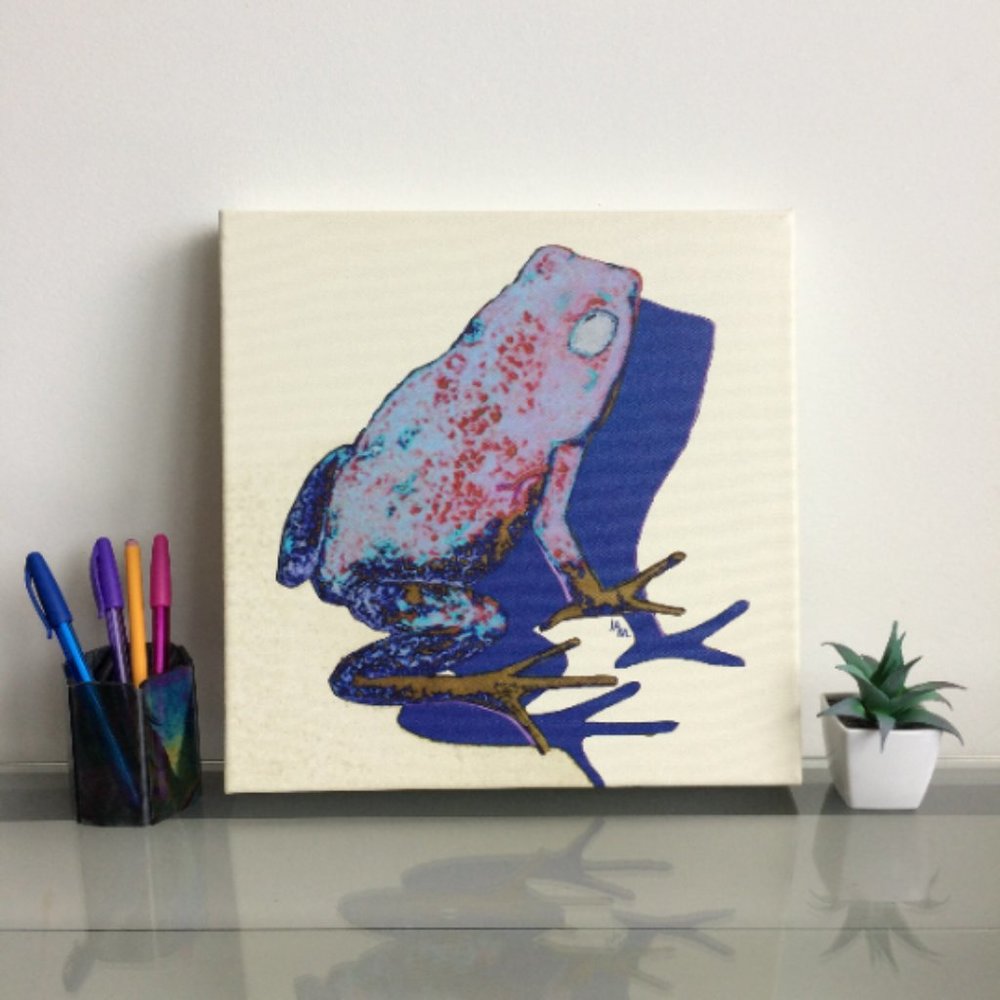 Frog - Original Wall Art print on 12 x 12 canvas - Picture 1 of 6